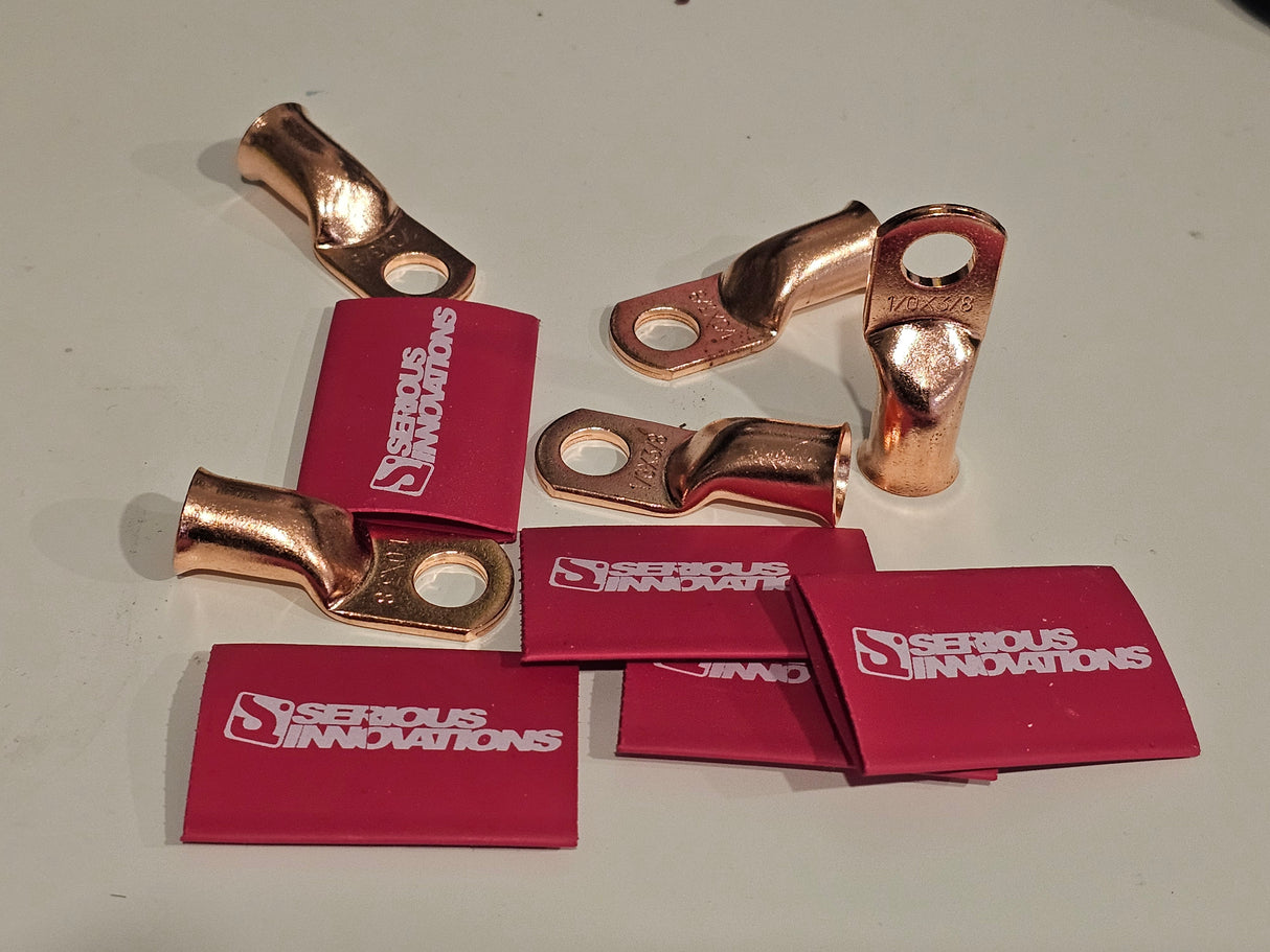 Premium Copper Ring Terminal Pack (5-Pack) with "Serious Innovations" Heat Shrink