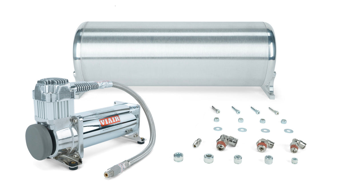18" FLO Tank w/ Viair 444c Compressor, 1/4" & 3/8" fittings and tank mounting hardware