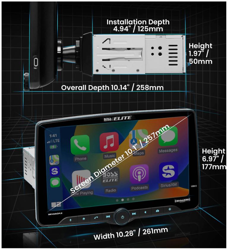 BOSS Audio Elite Single-DIN Touchscreen