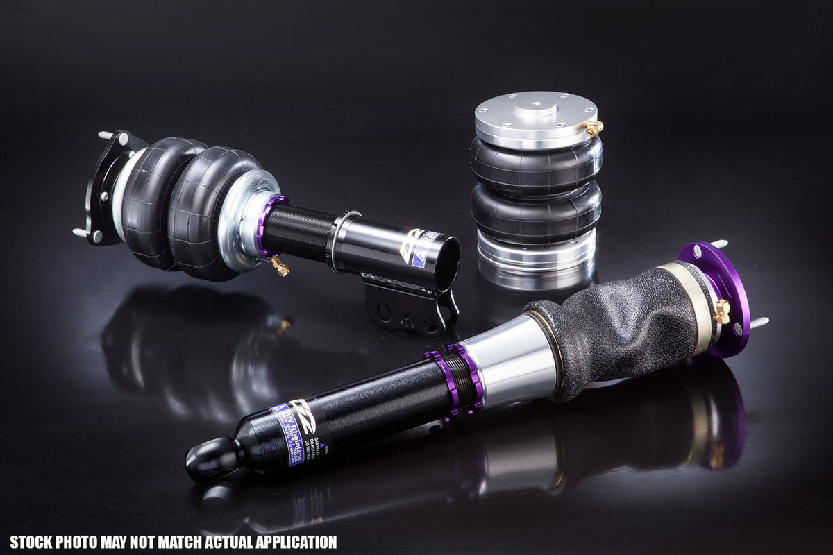 D2 Racing air suspension example (D-NI-46-ART); components vary by selected vehicle and part number