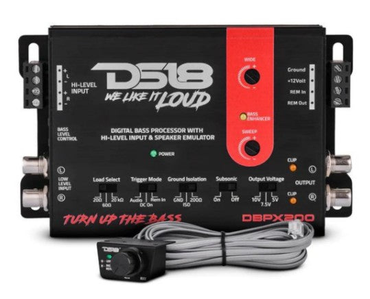 DS18 Digital Bass Processor W/ Hi to Low Signal Converter & Speaker Emulator
