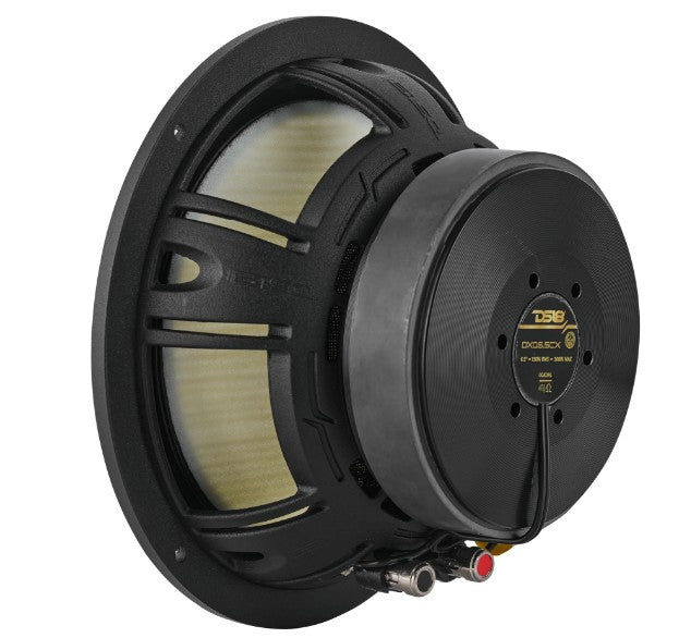 DXQ 6.5" 2-Way Coaxial Speakers with Yellow Straw + Composite Foam Cone | 150W RMS | 4 Ohm | Pair (2 Speakers)