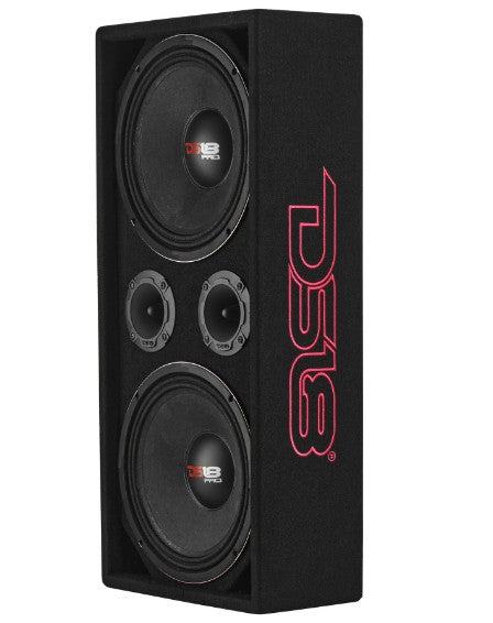 Loaded Voceteo Enclosure with Dual 10" Mids, Dual 3.78" Tweeters, Amplifier & Speakon Cable
