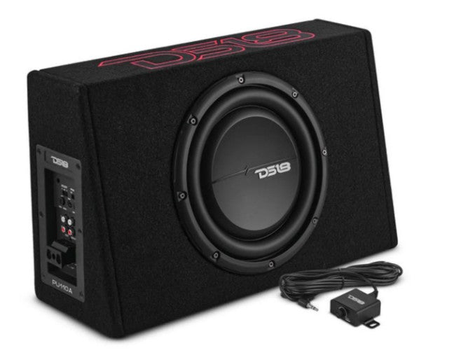 10" 350 W RMS Shallow Subwoofer Powered Enclosure w Remote DS18 PU110A