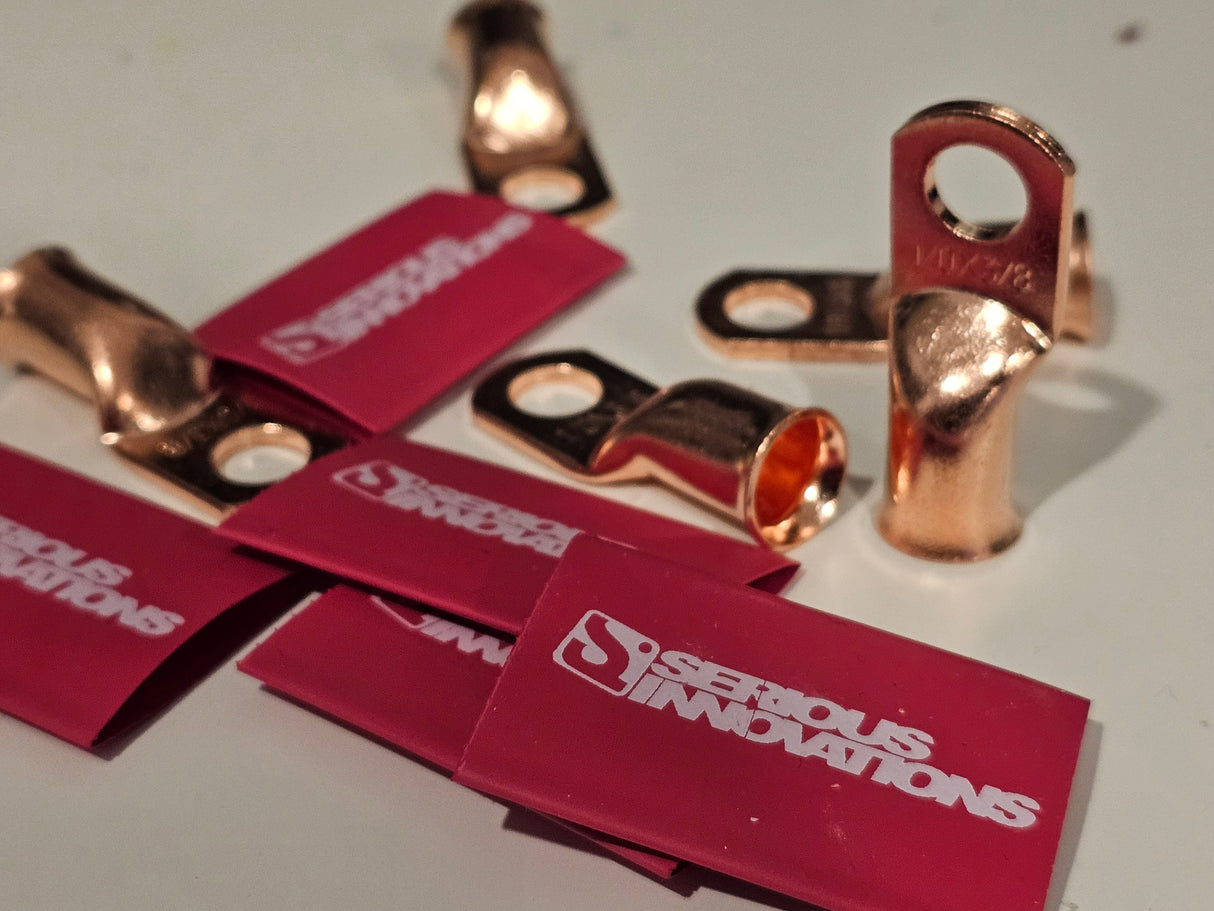 Premium Copper Ring Terminal Pack (5-Pack) with "Serious Innovations" Heat Shrink