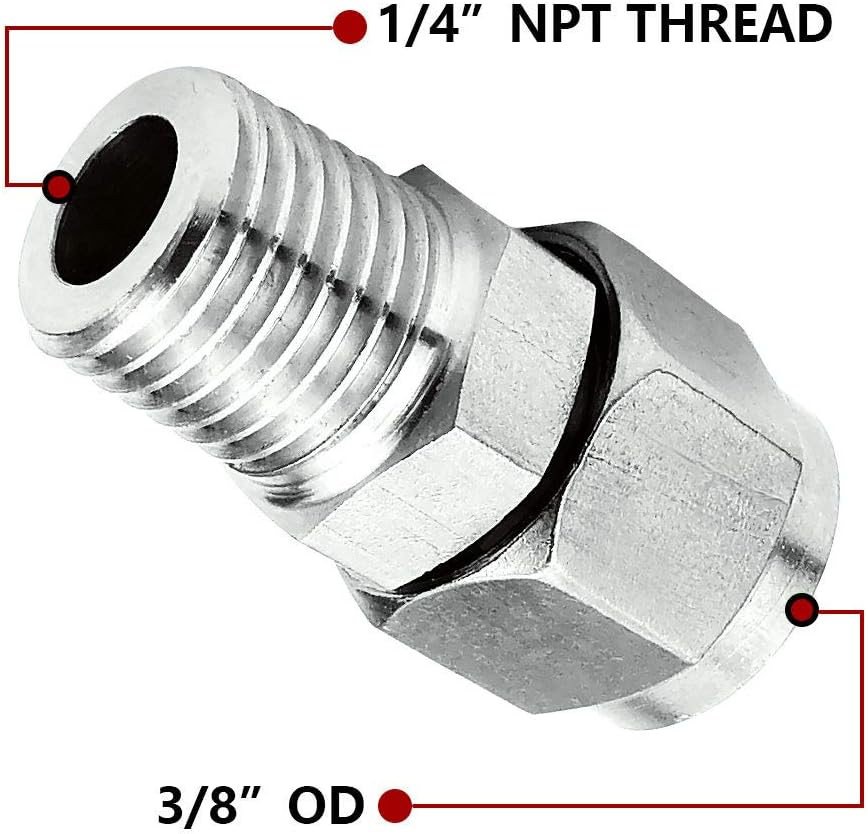 Stainless Steel Compression Male Straight