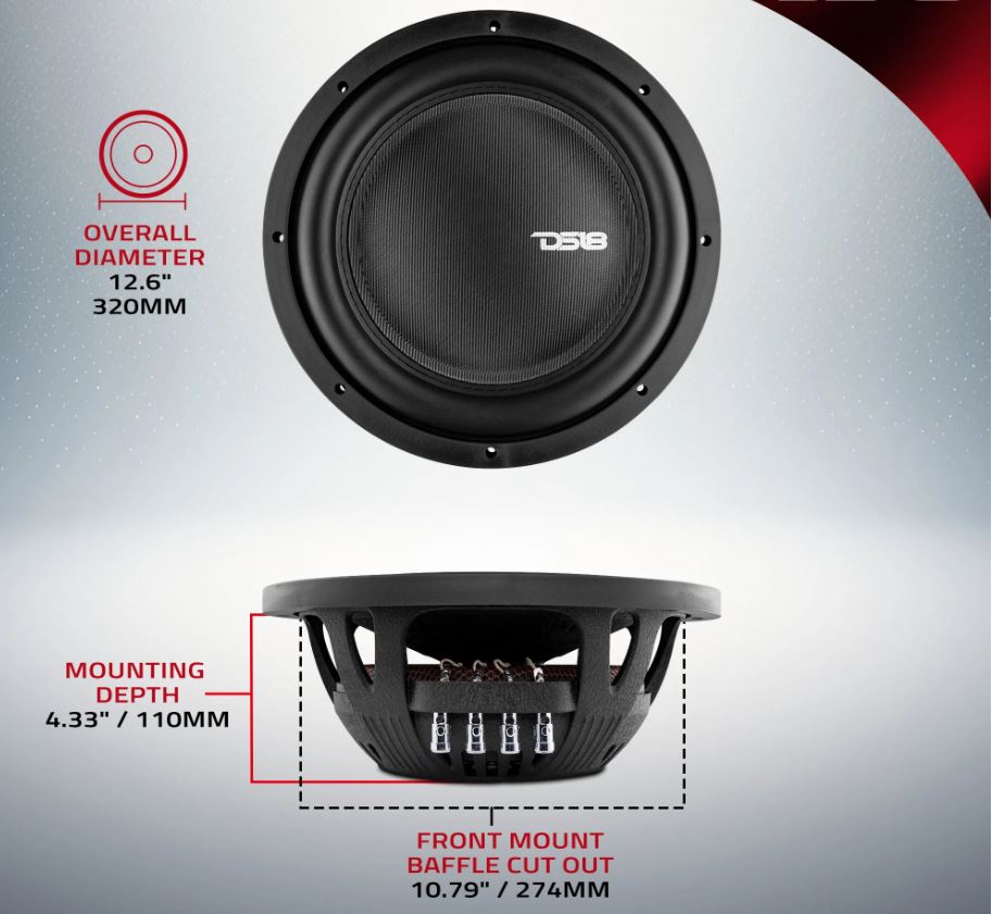 DS18 IXS12.2D 12” Shallow Mount Subwoofer
