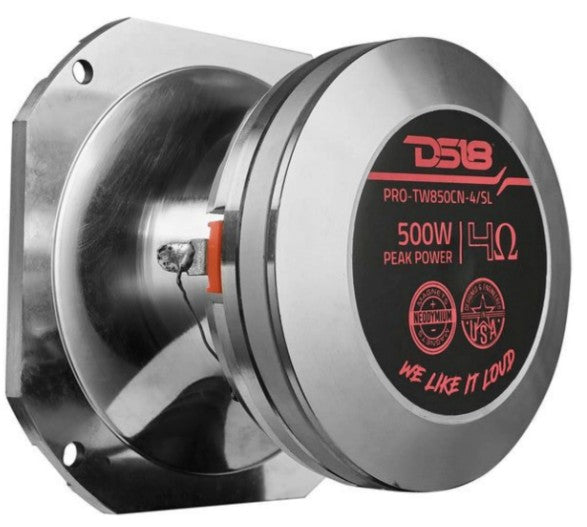 DS18 PRO 4" High Compression Tweeter 1.5" PEI VC 250 Watt RMS 4-Ohm Silver