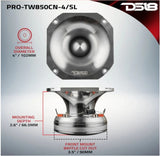 DS18 PRO 4" High Compression Tweeter 1.5" PEI VC 250 Watt RMS 4-Ohm Silver