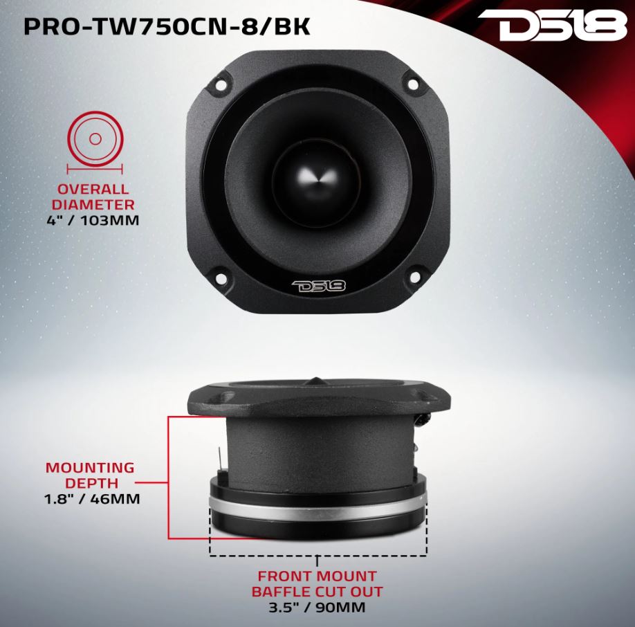 DS18 4" PRO-TW750CN Super Bullet Tweeter with 1.5" 8 ohms