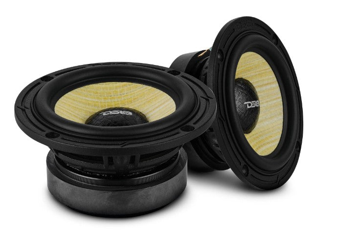 DXQ 3.5” Midrange Speaker with Yellow Straw + Composite Foam Cone | 60W RMS 4-Ohm