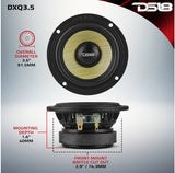 DXQ 3.5” Midrange Speaker with Yellow Straw + Composite Foam Cone | 60W RMS 4-Ohm