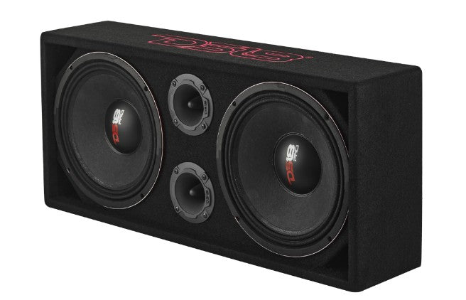 Loaded Voceteo Enclosure with Dual 10" Mids, Dual 3.78" Tweeters, Amplifier & Speakon Cable