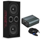 Loaded Voceteo Enclosure with Dual 8" Speakers, Dual 3.78" Tweeters, Amplifier & Speakon Cable