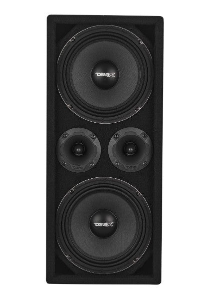 Loaded Voceteo Enclosure with Dual 8" Speakers, Dual 3.78" Tweeters, Amplifier & Speakon Cable