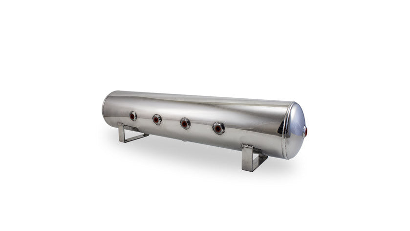 Air Lift 12957 4-gallon polished aluminum air tank, 7-port configuration