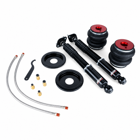 Air Lift Separate rear air springs and shocks with example hardware — example only; components vary by selected vehicle and kit