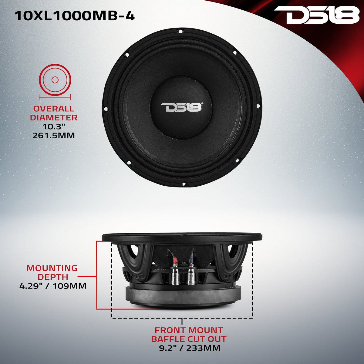 DS18 10XL1000MB manufacturer dimension drawing