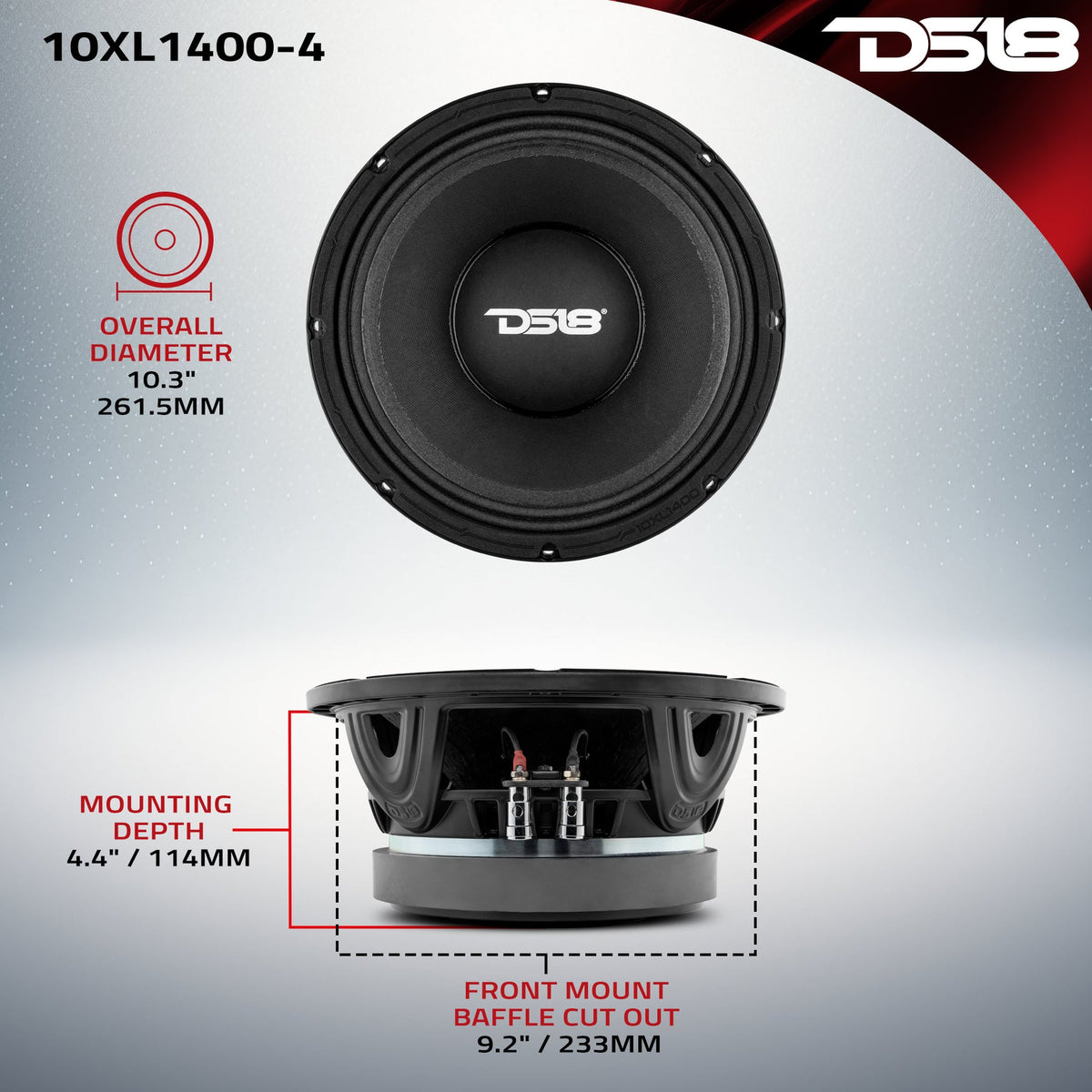 DS18 10XL1400 manufacturer dimension drawing
