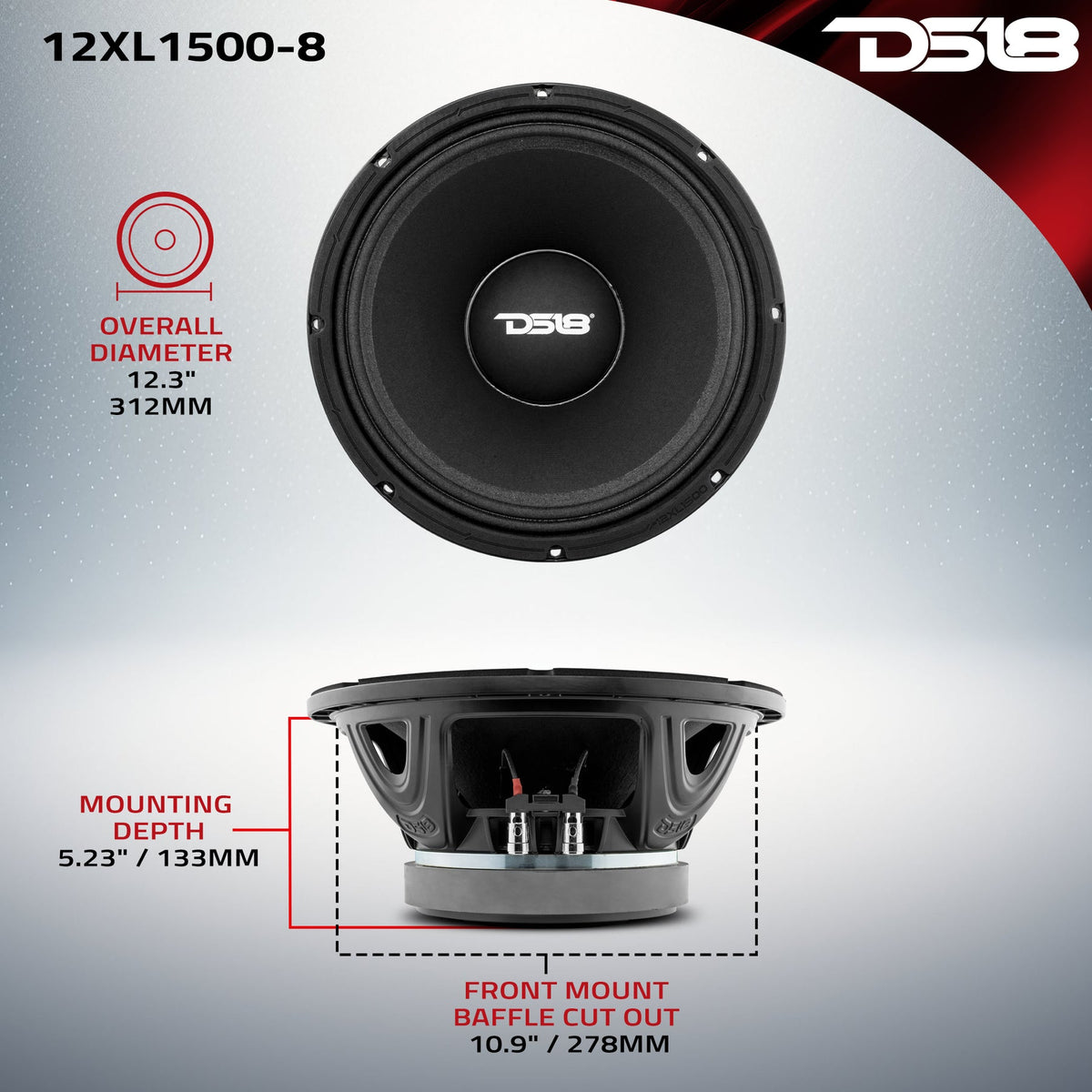 DS18 12XL1500 manufacturer dimension drawing