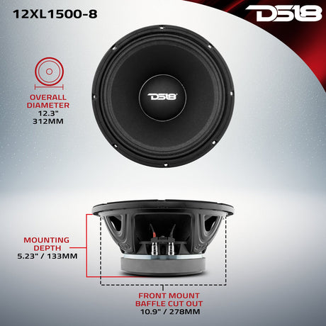 DS18 12XL1500 manufacturer dimension drawing