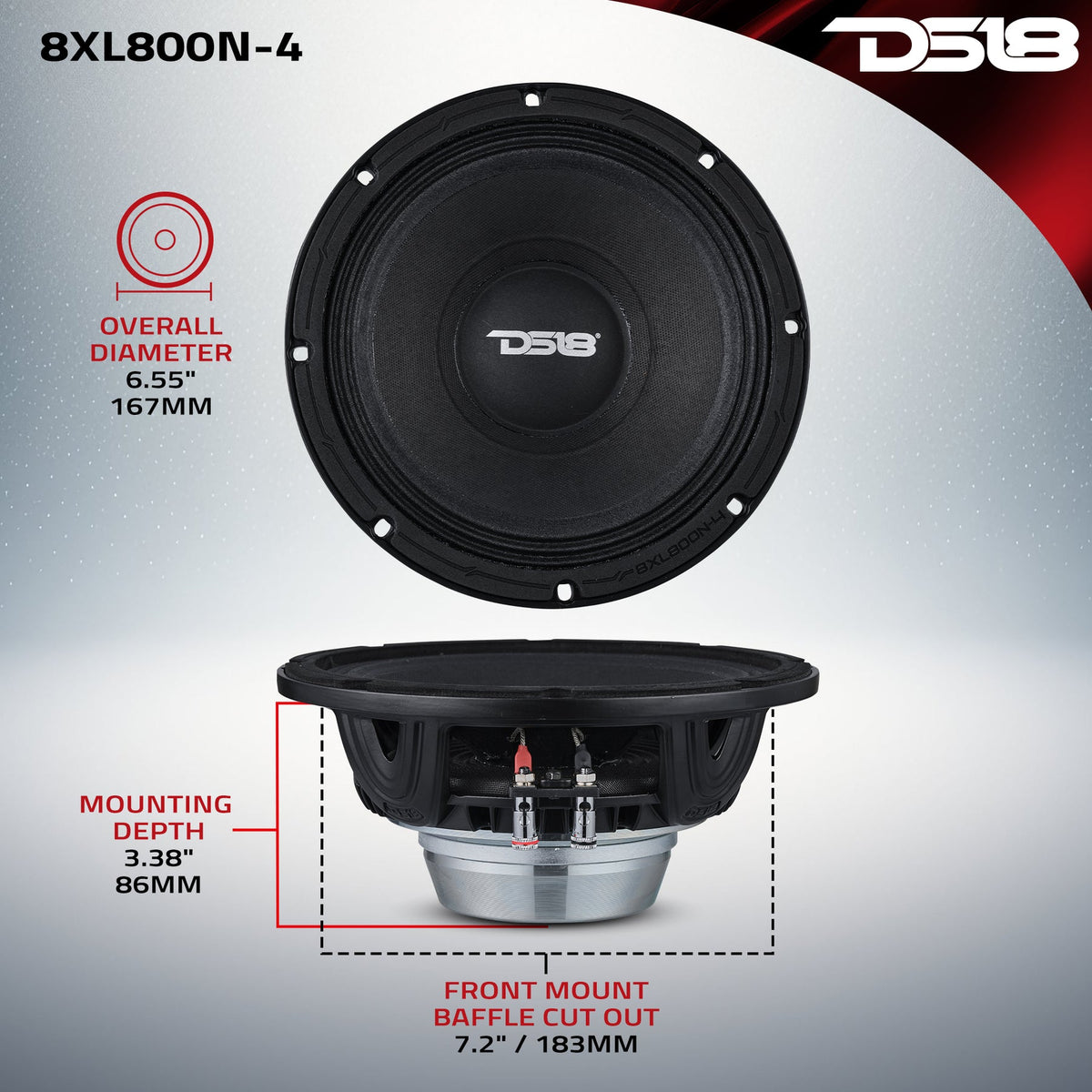 DS18 8XL800N manufacturer dimension drawing