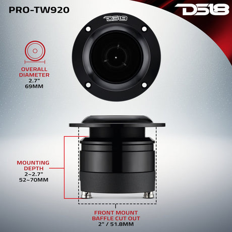 DS18 PRO-TW920 manufacturer mounting dimensions