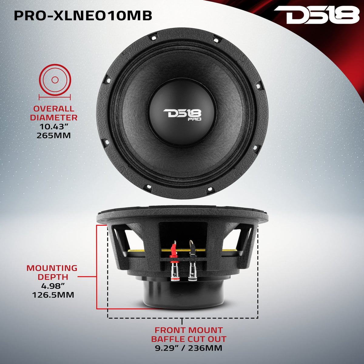 DS18 PRO-XLNEO10MB manufacturer dimension drawing