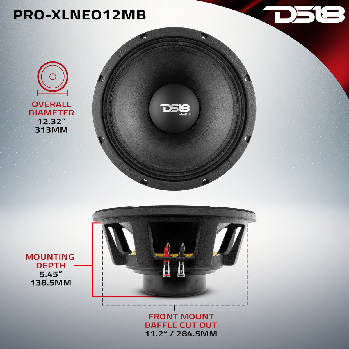 DS18 PRO-XLNEO12MB manufacturer dimension drawing