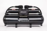 Universal Air billet modular air tank with black end caps and black tube