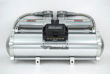 Universal Air billet modular air tank with silver end caps and silver tube